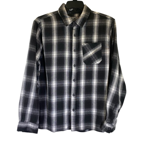BROOKLYN CLOTHING Men's Size Large Plaid flannel button up long sleeve shirt - Picture 1 of 7